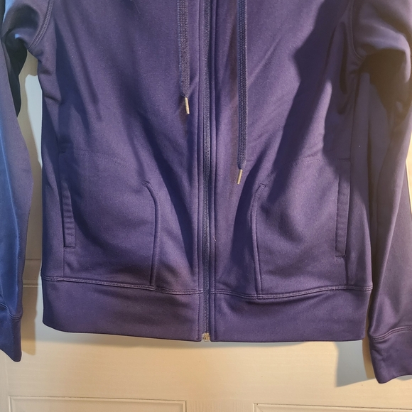 Under Armour Women's Full Zip Jacket Hoodie, Size S, Purple Striped, Semi-Fitted - Picture 3 of 7
